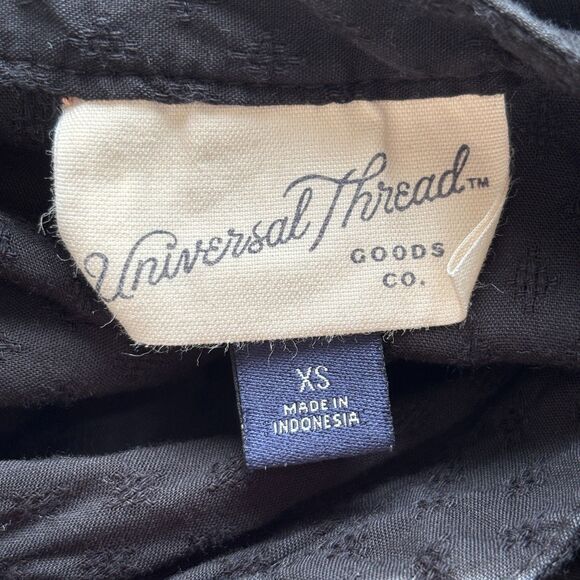 Universal Thread Women Maxi Dress Puff Sleeve Lagenlook Pockets Black XS L106 - Picture 8 of 10